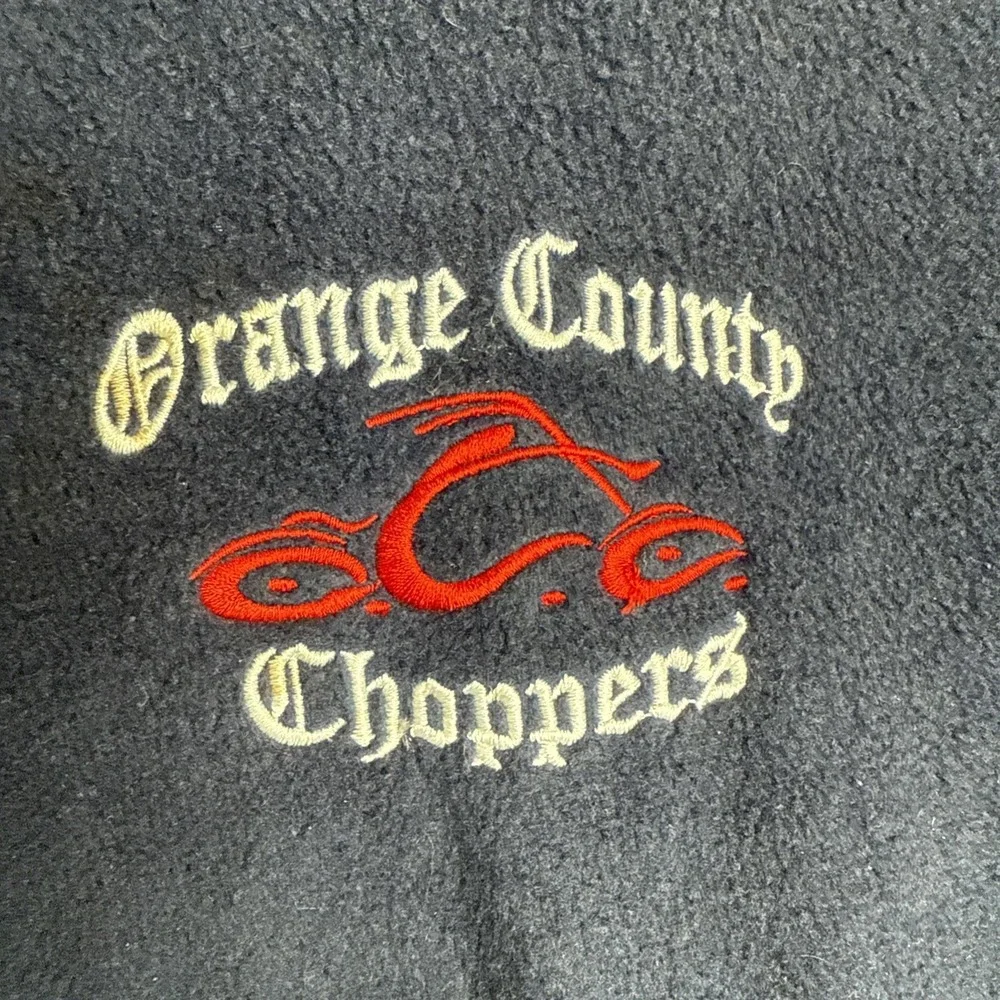 Vintage Orange County Choppers Fleece Vest Mens XXL Blue Zip Up Embroidered Logo